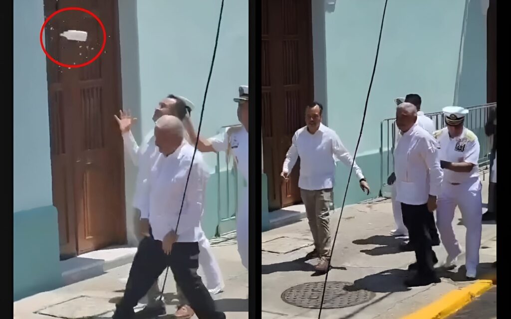 LÓPEZ OBRADOR ESQUIVÓ BOTELLA Y GRITOS DE ‘DICTADOR’ EN VERACRUZ