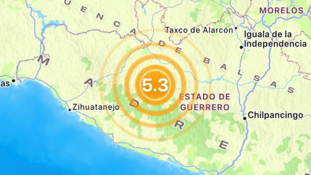 Sismo de M5.2 sacude Ciudad Altamirano, en Guerrero