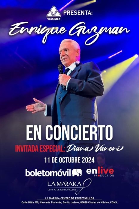 ENRIQUE GUZMAN Y DIANA VANONI llegan a la MARAKA el 11 de octubre con show especial para fans