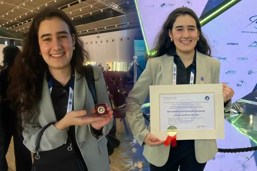 VICTORIA DE LEÓN: LA PRIMERA MEXICANA EN GANAR EL PREMIO A MEJOR PRESENTACIÓN EN ASTRONÁUTICA